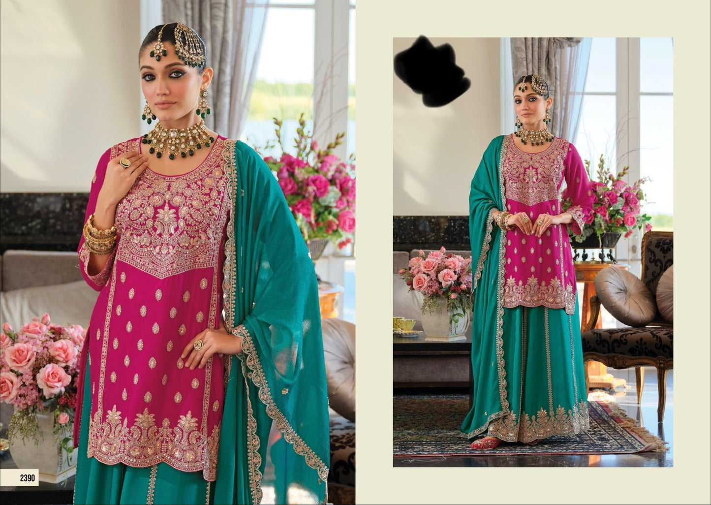 Stylish Pakistani Style Sharara SuitReady-To-Wear 42/44