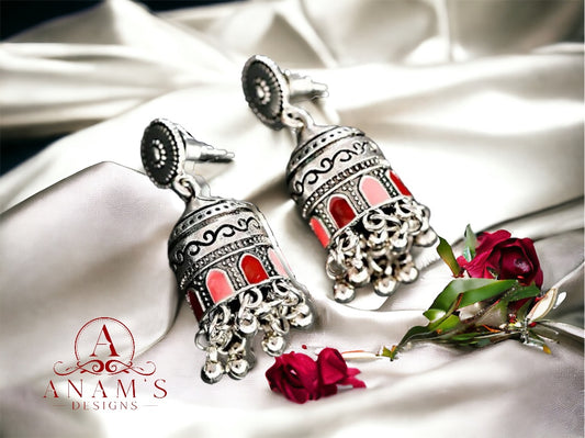 Stylish Small Meena Jhumkis image 3