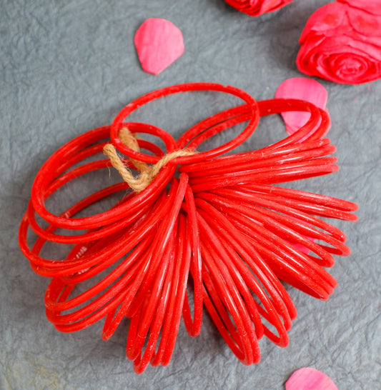 Red Glass Bangles (Plain)