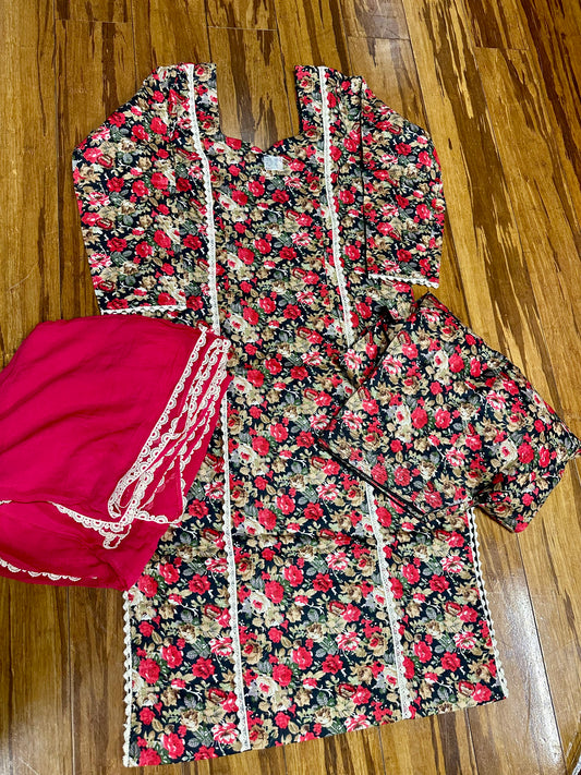 Trending Printed Cambric Cotton Salwar Suit D8