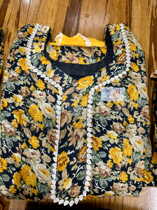 Beautiful Custom Designed Printed Allover Salwar Suit Yellow (Y)1-8 image 3