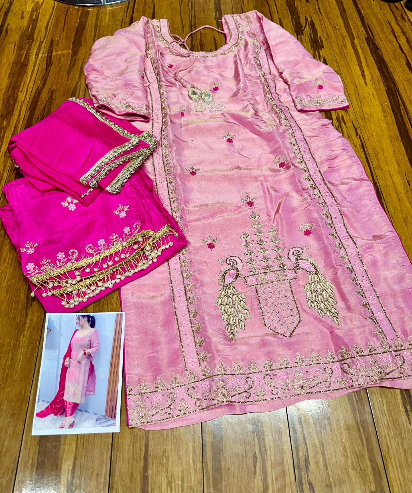 Beautiful Peacock Concept Hand Embroidered Suit 40 Ready (46 w/Margin)