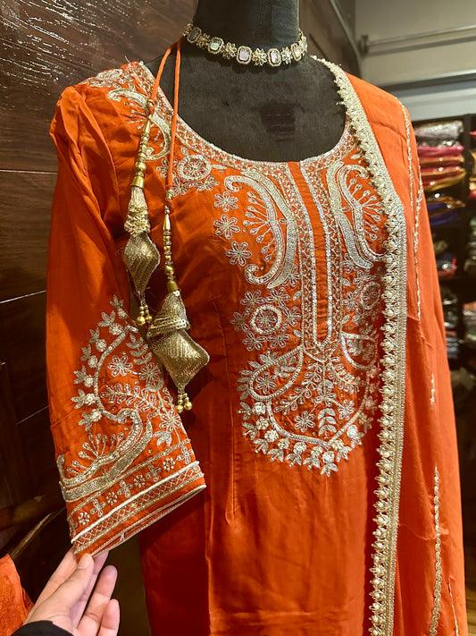 Boutique Style Salwar Suit With Hand Work. 42 Ready image 3