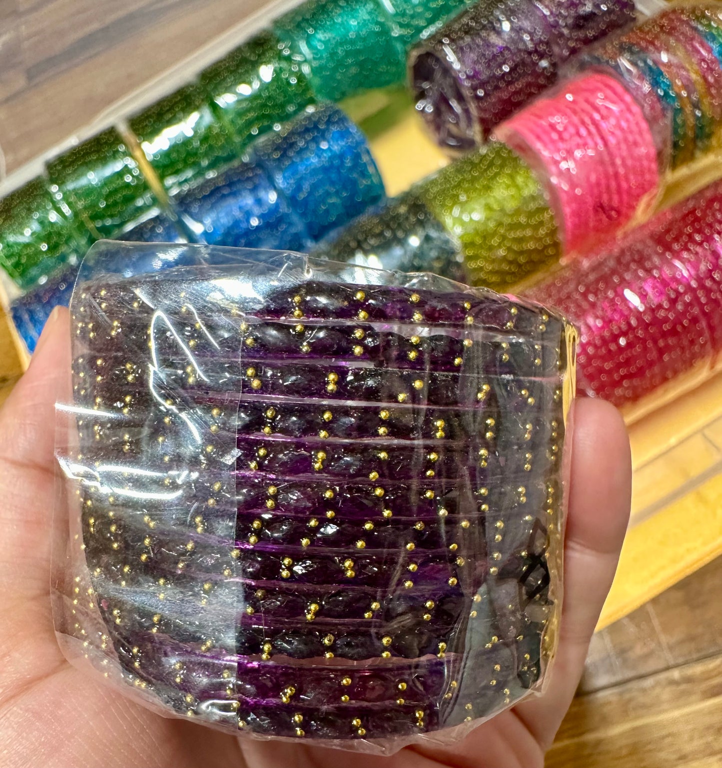 Original Kashmiri Raindrop Glass Bangles 1 Dozen (12 Bangles) 2.4