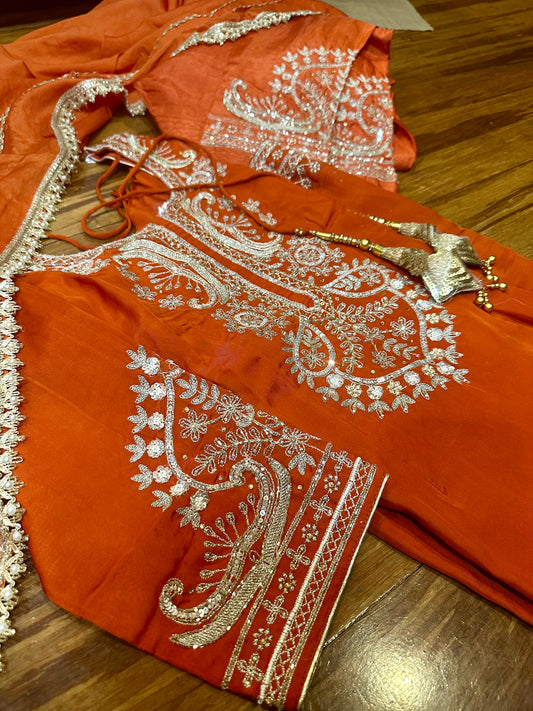 Boutique Style Salwar Suit With Hand Work. 42 Ready