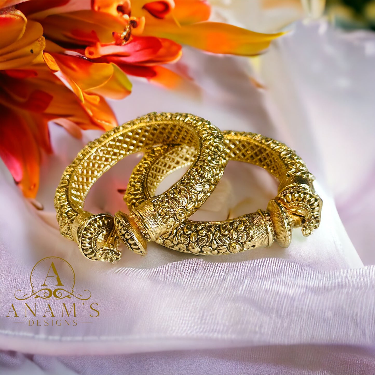 Trending! Gold-Plated Openable Kangan Set