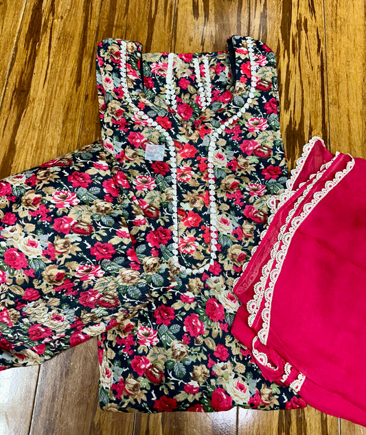 Stunning Boutique Style Allover Printed Salwar Suit 38/40 D10
