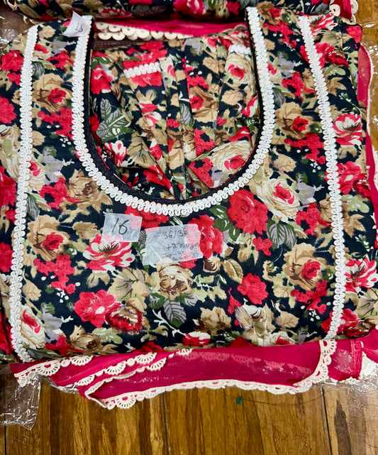 Allover Boutique Cambric Cotton Salwar Suit (36/38 Ready)D16 image 3