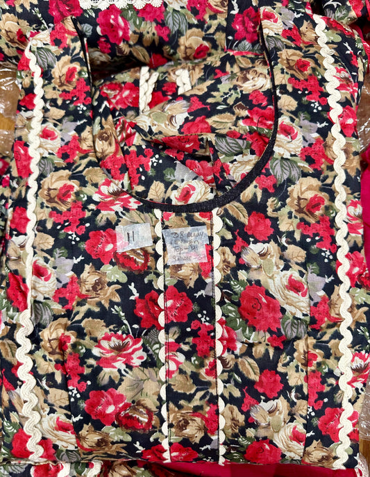 Printed Cambric Cotton Salwar Suit With Pure Chiffon Dupatta 38 Ready D11