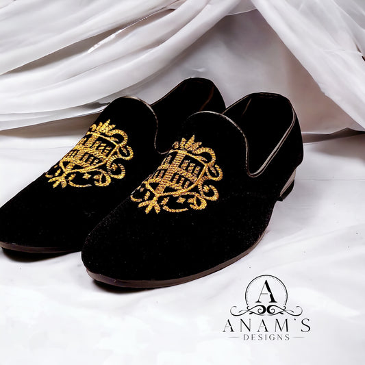 Men's Designer Loafers Punjabi Jutti (Black)