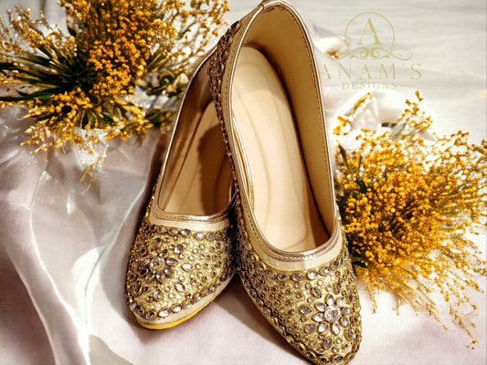 Bridal Kundan Stoned Punjabi Pencil Heels image 3