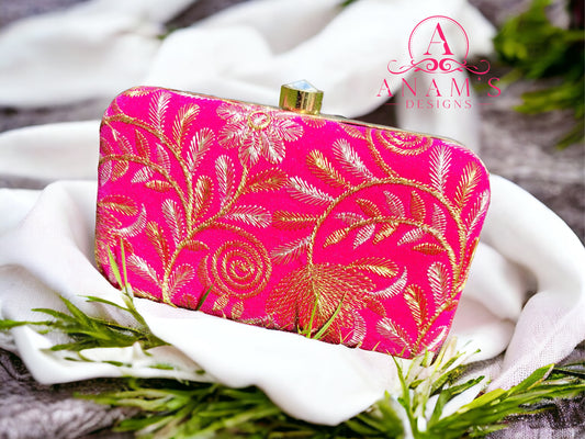 Embroidered Velvet Clutch