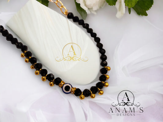 Nazriye with Evil Eye Protection Beads(Gold Color)