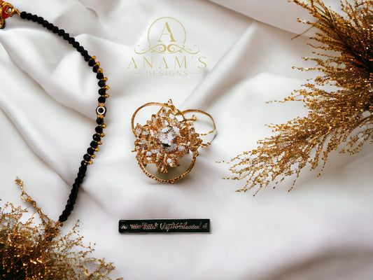 Nazriye with Evil Eye Protection Beads(Gold Color)