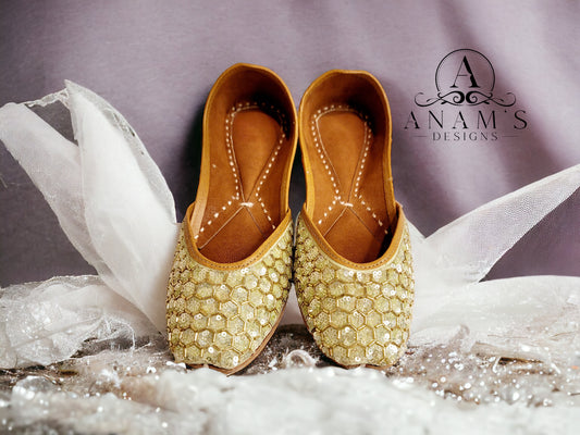 Designer Punjabi Jutti (Mint Green)