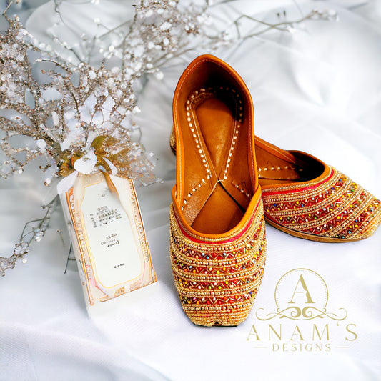 Double Padded Multi Punjabi Jutti (Hot Pink) image 3