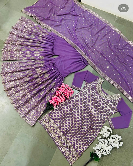 Designer Party Wear Sharara Suit image 3