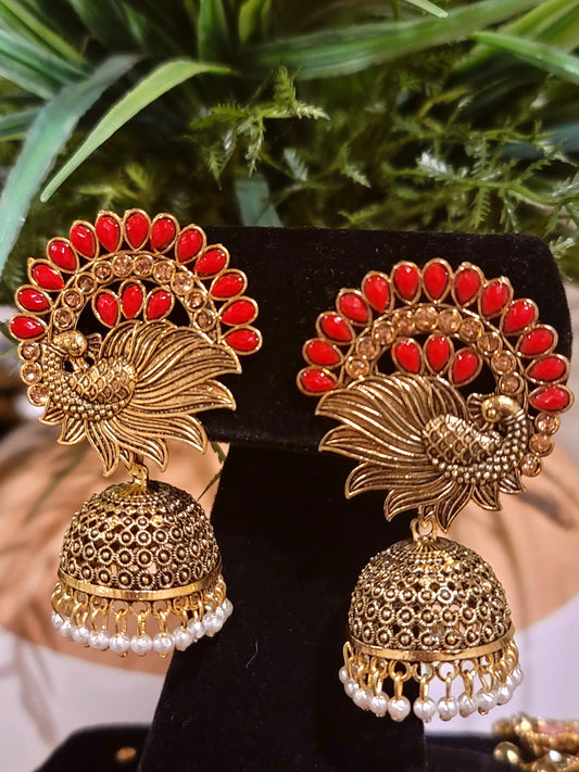 Peacock Jhumki set