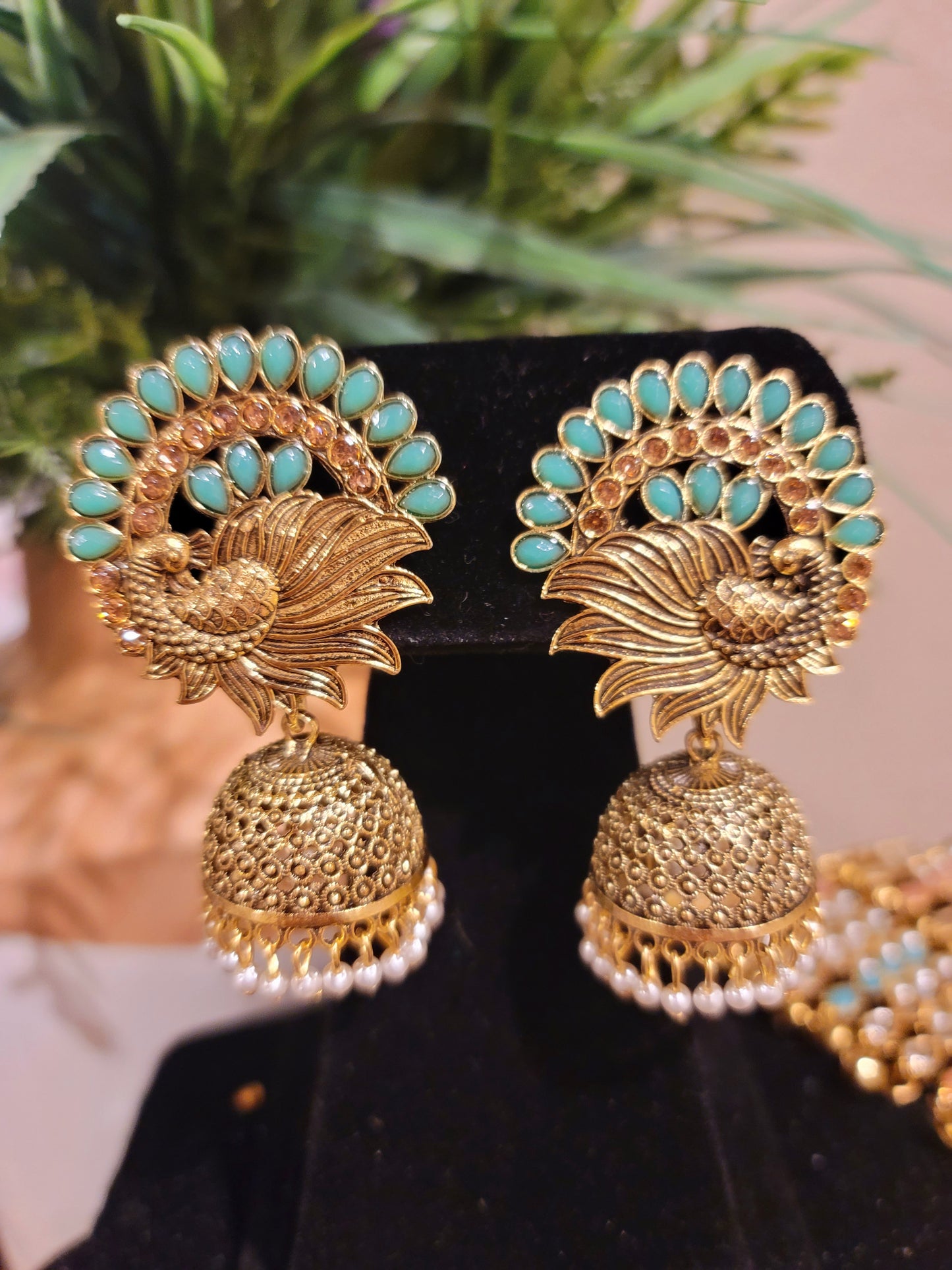 Peacock Jhumki set