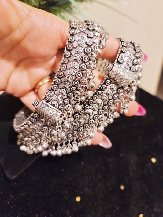 Oxidized Gunghroo Traditional Payal (Anklets)