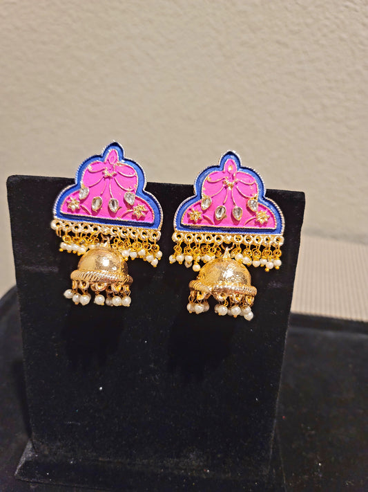 Meenakari jhumkas image 3
