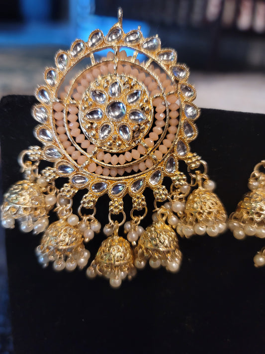 Oversized Studs with Five Drop Jhumkis image 3
