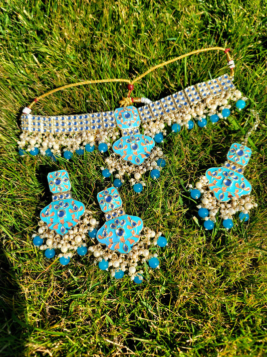 High Quality & Very Lightweight Meenakari Choker Set image 3