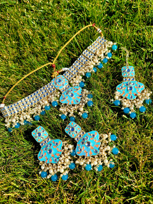 High Quality & Very Lightweight Meenakari Choker Set