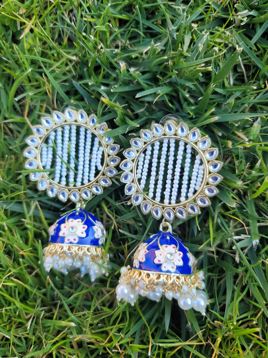 Lightweight Meenakari Jhumki Earrings