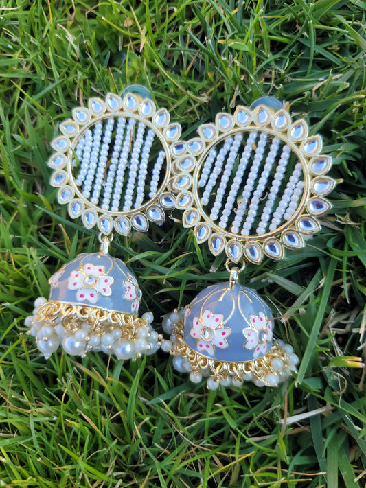 Lightweight Meenakari Jhumki Earrings image 3
