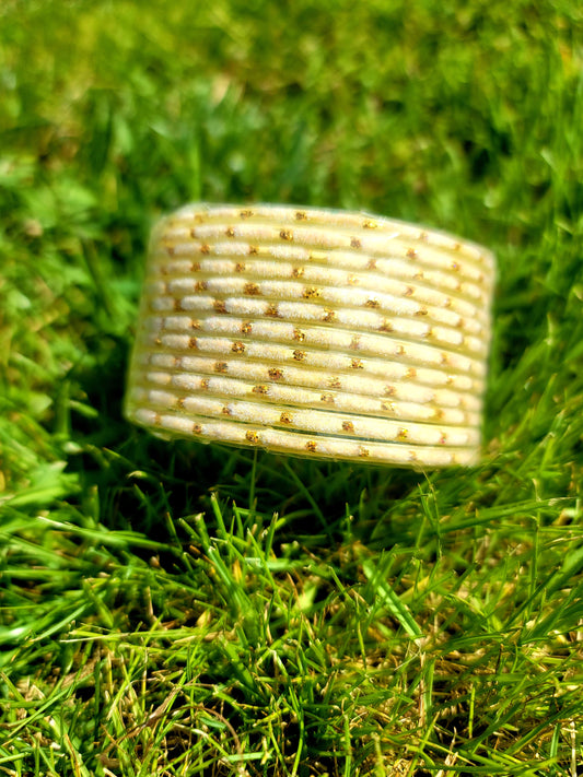 Fancy Glass Bangles (Off White) image 3