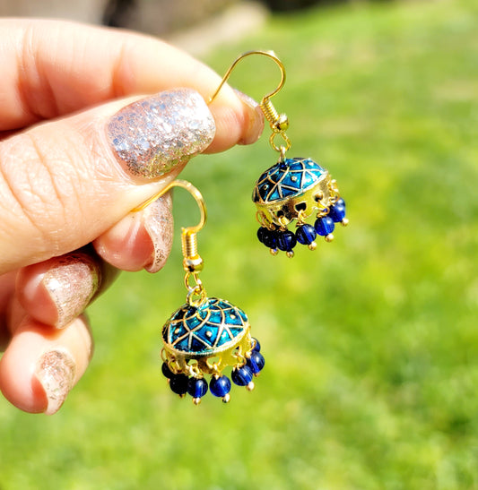 Small Meenakari Jhumki image 3