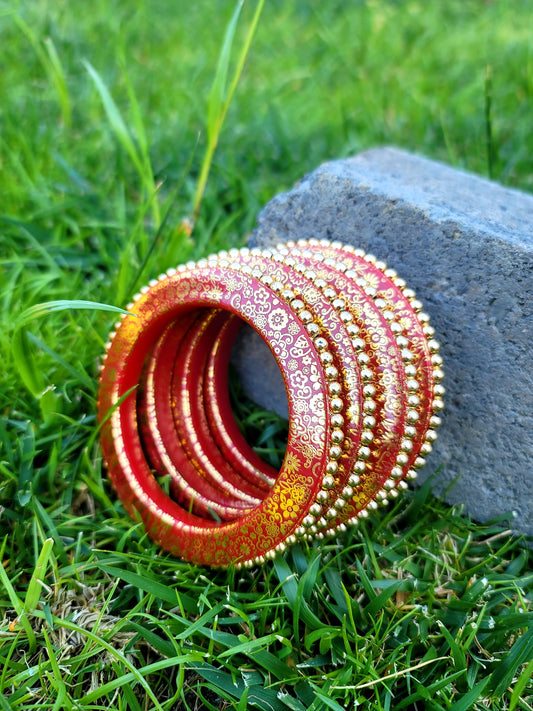 Acrylic Hand Crafted Bangles (Kada) Set Jaipuri image 3