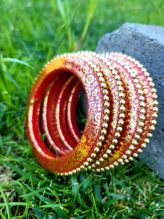 Acrylic Hand Crafted Bangles (Kada) Set Jaipuri