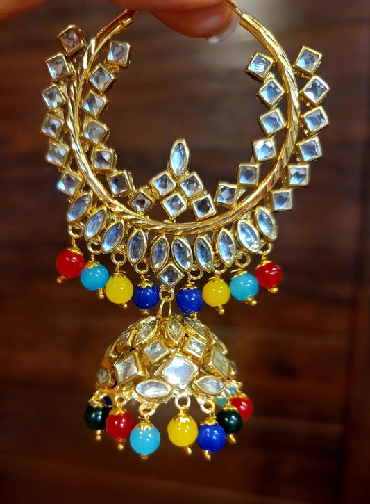 Kudan Stoned Baali Earrings.