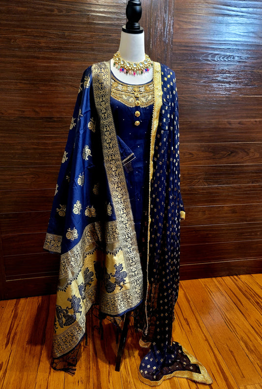 All Occation Wear Punjabi Suit With 2 Dupattas