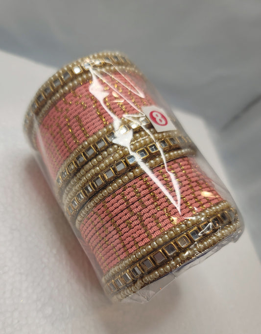 Designer Bangles Set (Carrot Peach) image 3