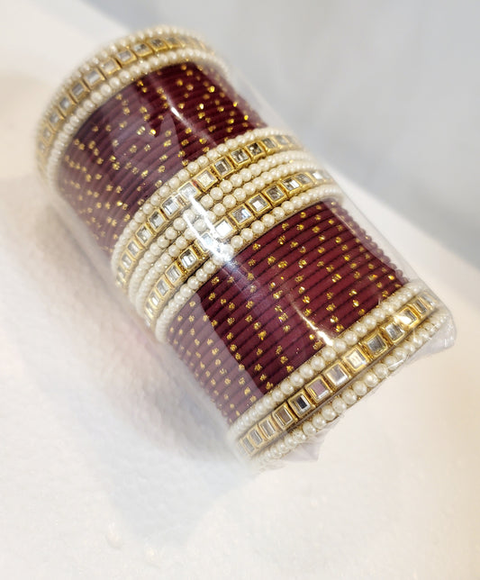 Designer Bangles Set (Wine) image 3