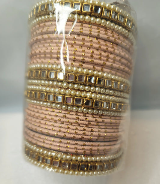 Designer Bangles Set (Peach) image 3