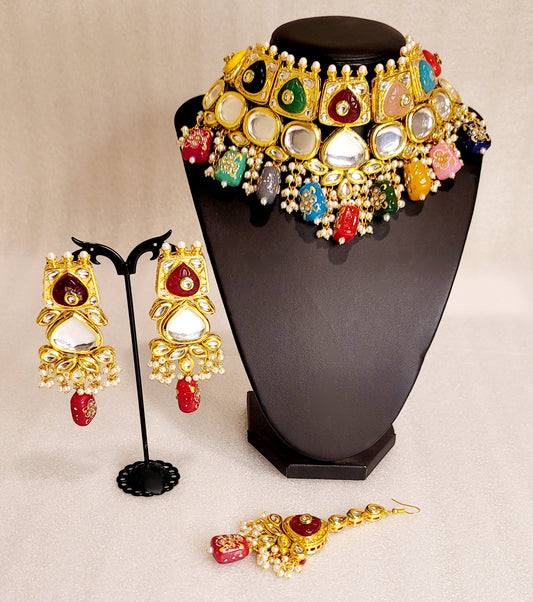 High Quality Amrapali & Dabbi Kundan Set With image 3