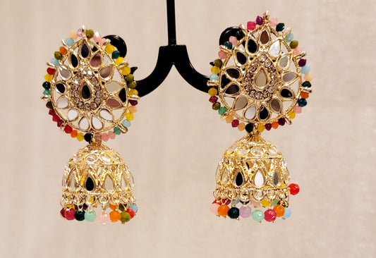 Lightweight Mirror Jhumkis image 3