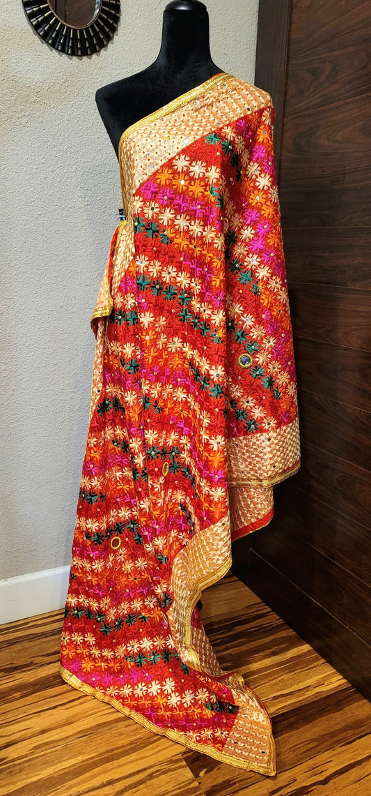 Stylish & Traditional Fulkari Dupatta