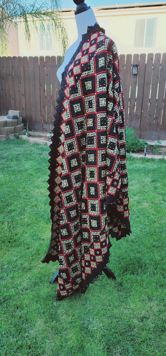 Stylish Fulkari Dupatta with Cut Work