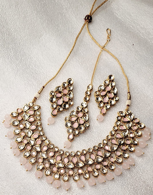 Designer Real Kundan Bridal Set With Meenakari image 3
