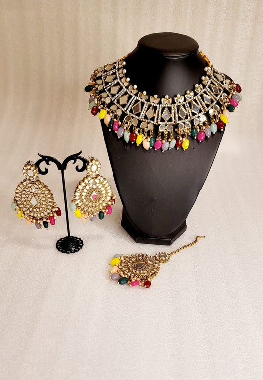 Choker Set With AD Stones & Mirrors