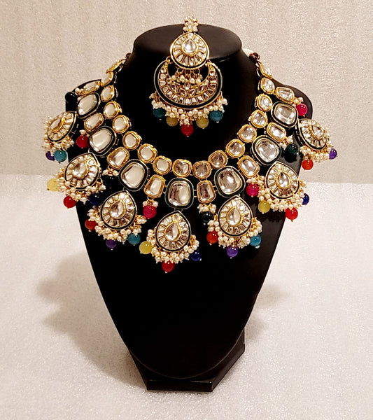 Bridal Original Kundan Lightweight Necklace Set image 2