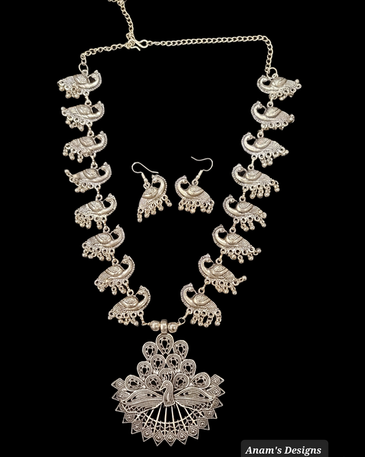 Oxydized Long Necklace Set image 3
