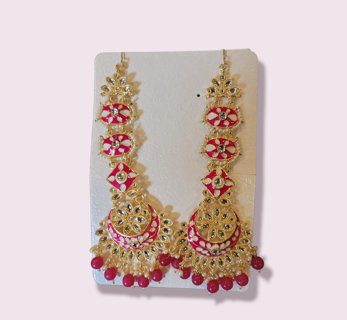 Heavy Kundan Jhumki Set with Saharas