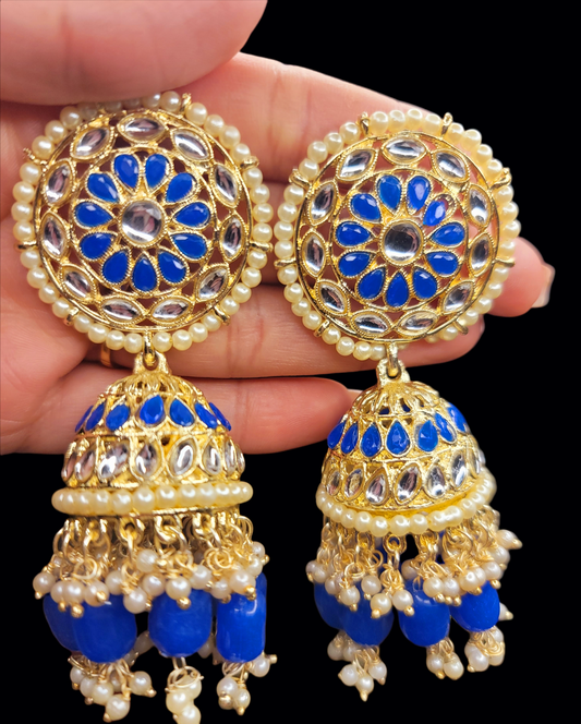 Antique Polki Kundan Jhumki Set