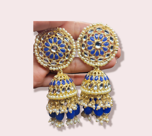 Antique Polki Kundan Jhumki Set